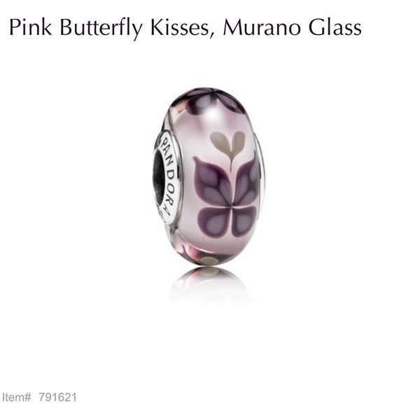 Pandora Glass Pink Butterfly - 100% Authentic - Picture 1 of 4